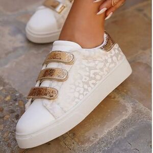 Jessy Wild Thang Metallic Leopard Boutique Sneakers Shoes Women's 41 9 9.5 NEW